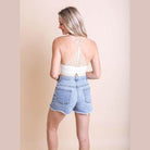 High Neck Crochet Lace Trim Bralette - VacationGrabs
