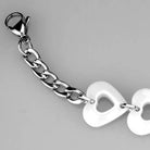High polished silver bracelet for women with heart-shaped accents and a durable clasp