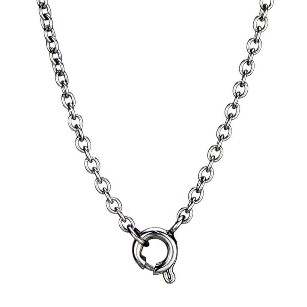 High polished silver tone necklace with a simple and elegant chain design for everyday wear