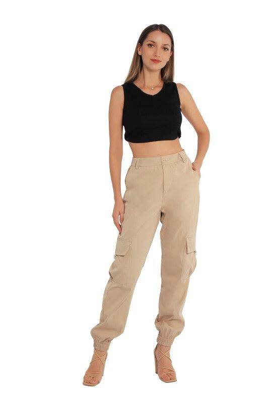 High Waist Cargo Pants - VacationGrabs
