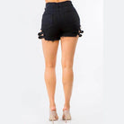 Women's high waist cut out shorts by American Bazi with a stylish distressed design and pockets