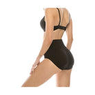 Forever-Foxy women's high waisted padded briefs shapewear in black providing tummy control and lift