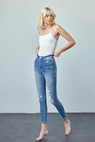 High Rise Ankle Skinny Jeans - VacationGrabs