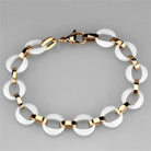 VacationGrabs Women's Bracelet with White Links and Gold Accents, perfect holiday jewelry gifts for her