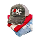 Ocean and 7th Home Grown Cursive Font Cap in Gray with Red and Blue Casual Outfits