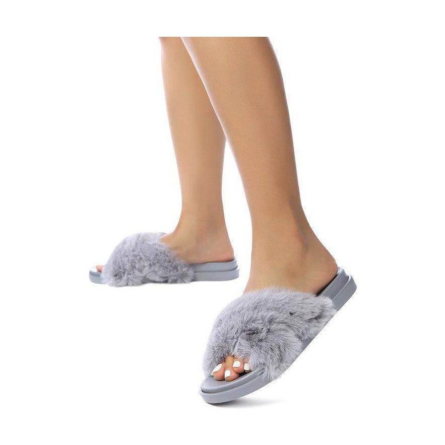 Homey Fur Slip-On Flats - VacationGrabs