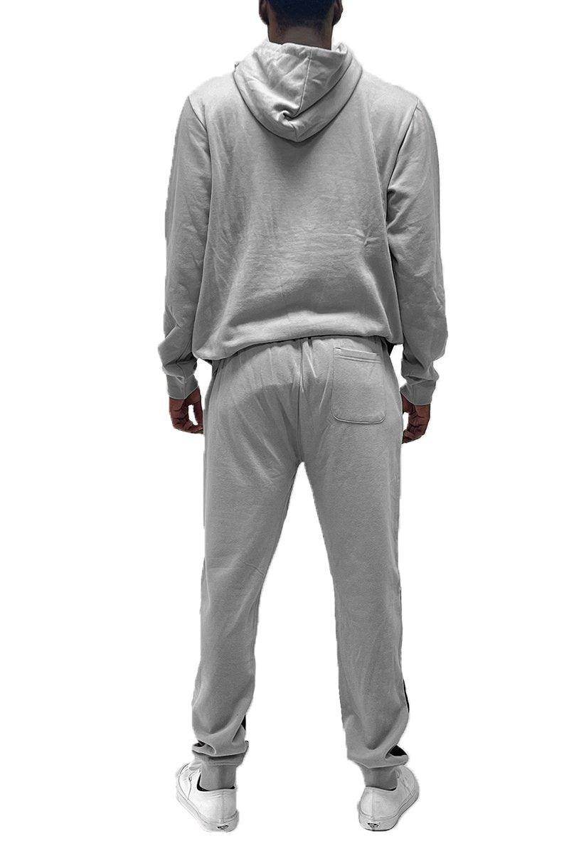 Men's gray hoodie sweatpants combo from VacationGrabs, perfect for casual and active wear