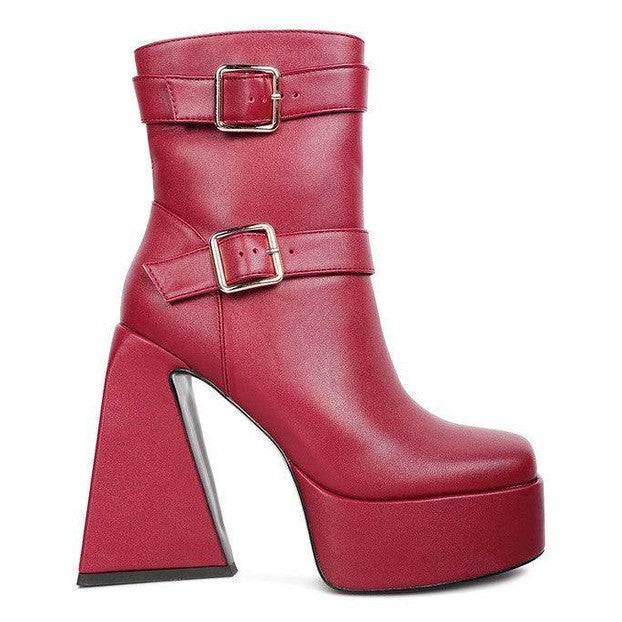 Hot Cocoa High Platform Heel Ankle Boot - VacationGrabs