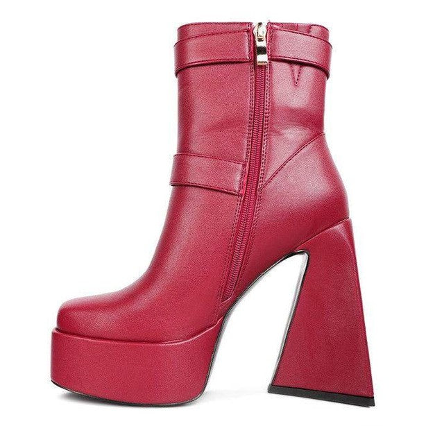 Hot Cocoa High Platform Heel Ankle Boot - VacationGrabs