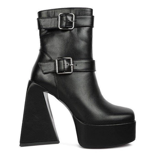 Hot Cocoa High Platform Heel Ankle Boot - VacationGrabs