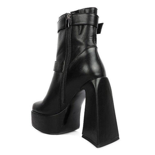 Hot Cocoa High Platform Heel Ankle Boot - VacationGrabs