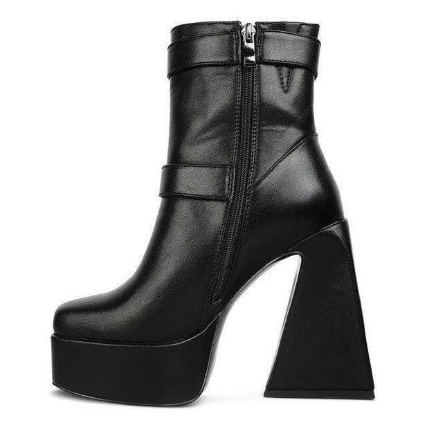 Hot Cocoa High Platform Heel Ankle Boot - VacationGrabs