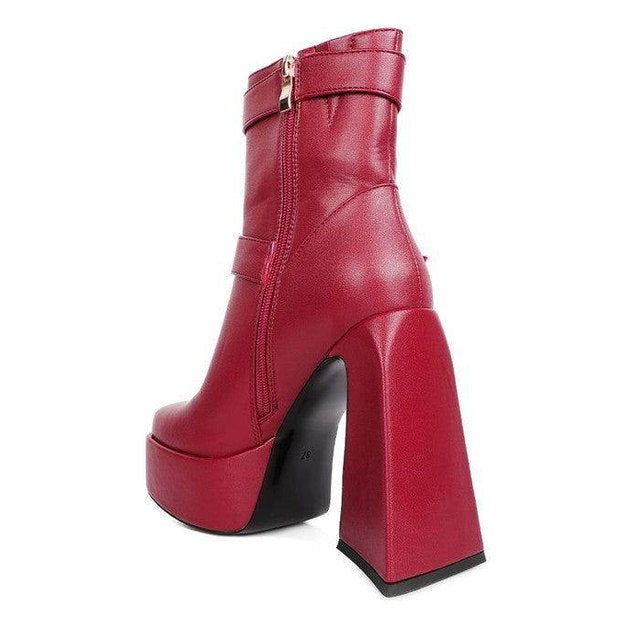 Hot Cocoa High Platform Heel Ankle Boot - VacationGrabs