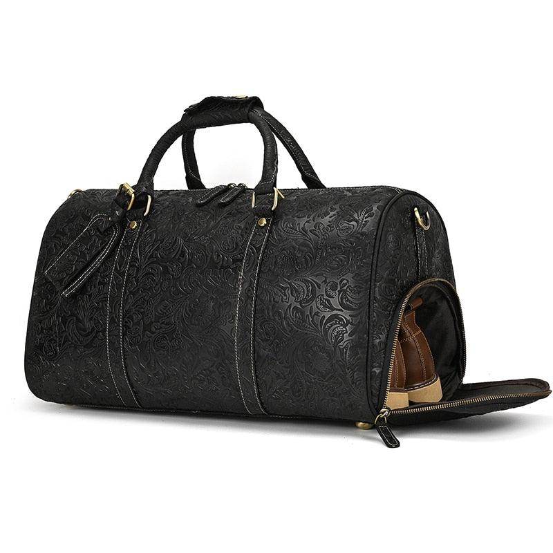 Hot Leather Travel Bag Vintage Leather Duffle Bag With - VacationGrabs