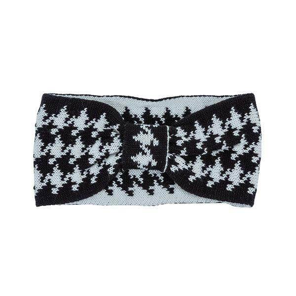 Houndstooth Bow Head Band - VacationGrabs