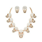 Glamorous LA Jewelry Plaza iconic skull jewelry for men and women, featuring a crystal-encrusted necklace and earrings