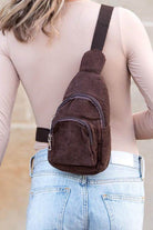 Ingrid Double Zip Corduroy Sling - VacationGrabs