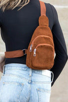 Ingrid Double Zip Corduroy Sling - VacationGrabs