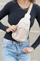 Ingrid Double Zip Corduroy Sling - VacationGrabs