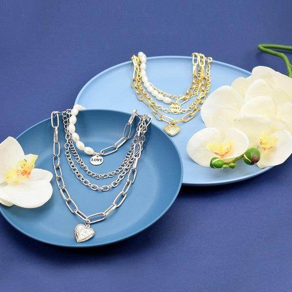ClaudiaG Collection jester necklace for women featuring layered designs in silver and gold
