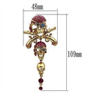 Jeweled eye patch skull pin with detailed design and vibrant colors for stylish accessories