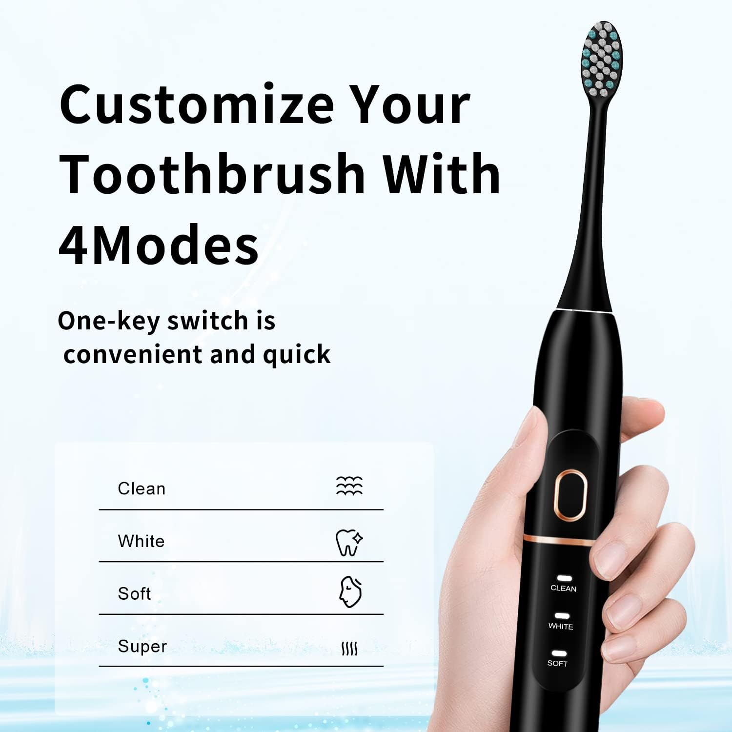 VacationGrabs men's electric toothbrush with 4 modes shown as best electric toothbrush for travel