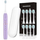 Best electric toothbrush for travel purple sonic toothbrush kit with interchangeable heads and travel case