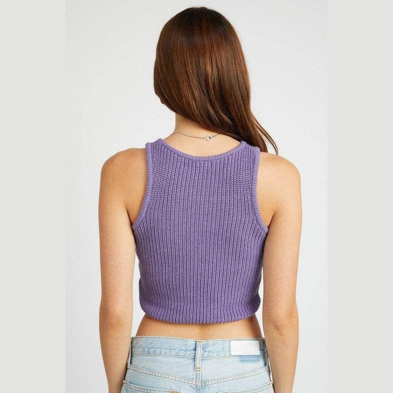 Knit Racer Back Tank Top - VacationGrabs