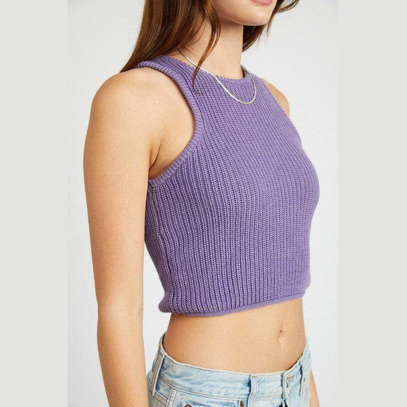 Knit Racer Back Tank Top - VacationGrabs