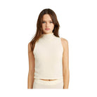 Emory Park knit sleeveless blouse in cream color with a mock neck design for a stylish look