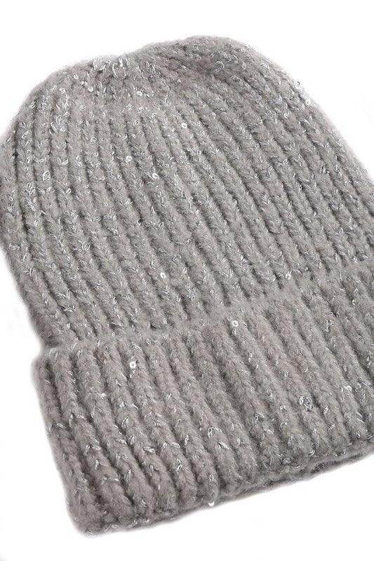 Knitted Sequin Beanie - VacationGrabs