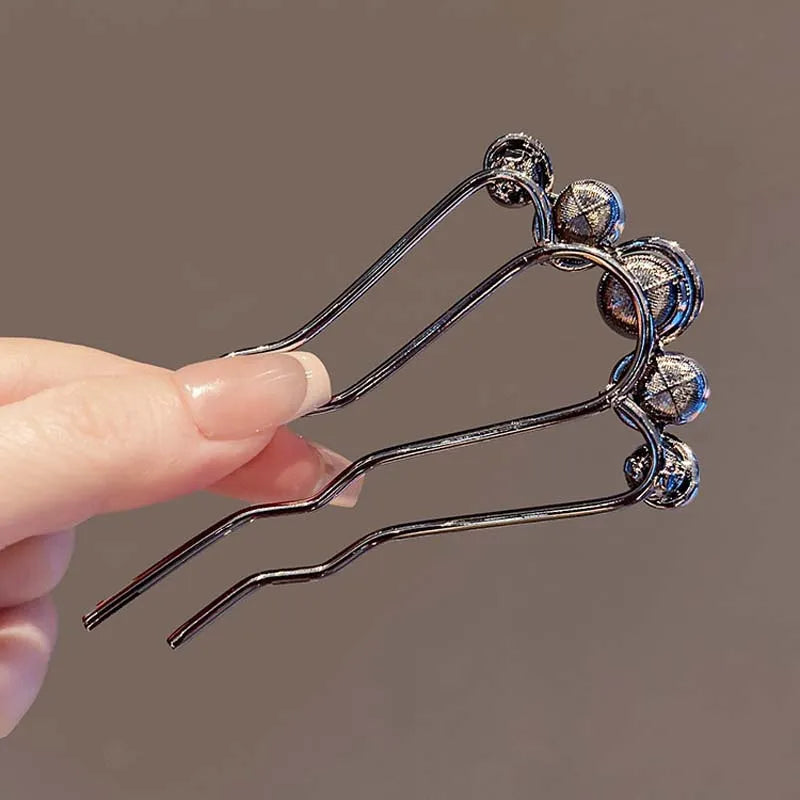 Korean pearl hairpins for women, elegant silver design for stylish hairstyles