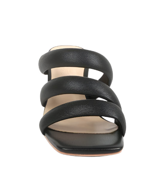 Kywe Textured Heel Chunky Strap Sandals - VacationGrabs
