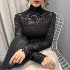 Elegant black lace tops for women with long sleeves, perfect for stylish layering and special occasions