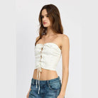 Lace Up Corset Bustier Top - VacationGrabs