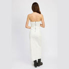 Lace Up Corset Dress With Front Slit - VacationGrabs