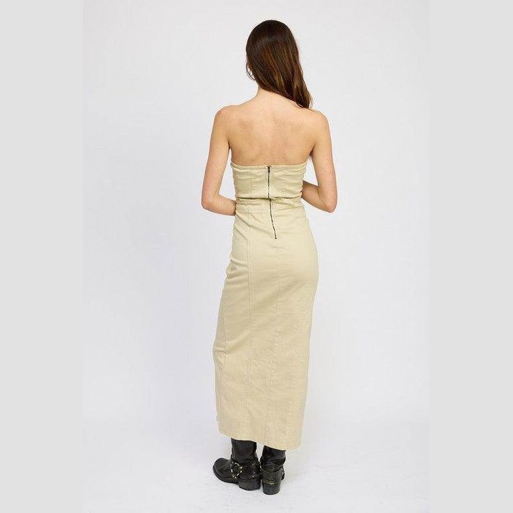 Lace Up Corset Dress With Front Slit - VacationGrabs