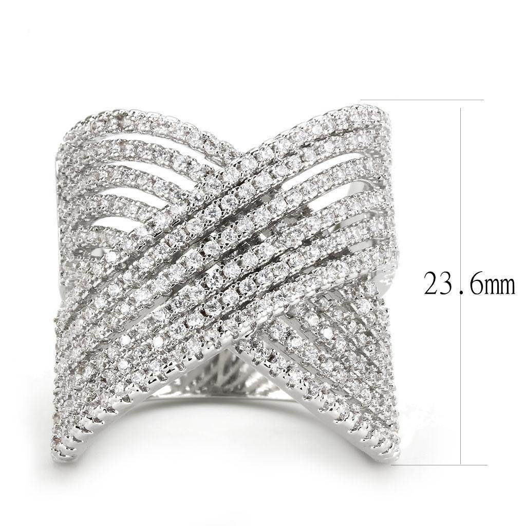 Stylish ladies formal cocktail jewelry ring with a sparkling design and 23.6mm width