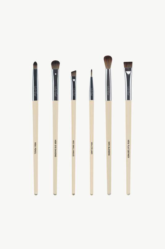 Lafeel eye brush set taupe with six precision brushes for flawless eye makeup application