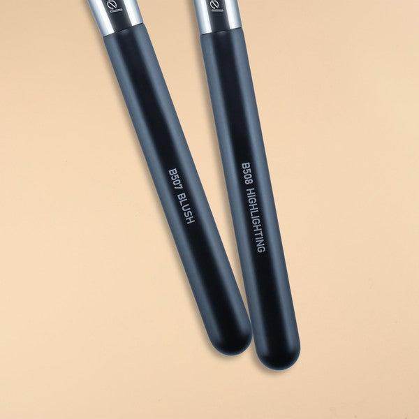 Lafeel makeup brush set featuring precision brushes for blush and highlighting in sleek designs