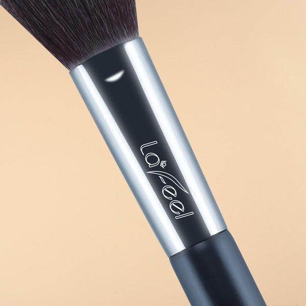 Close-up of Lafeel makeup brush set featuring a sleek handle and soft bristles for flawless application