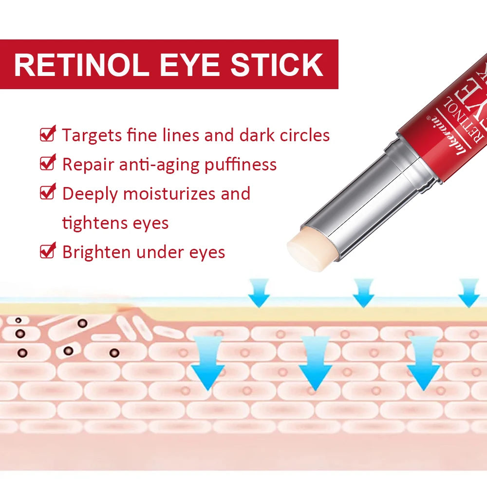 Retinol eye cream for dark circles in stick form, brightens under eyes