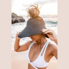 Aili's Corner large brim bow beach hat in stylish design perfect for sun protection at the beach
