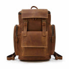 Stylish large travel bag for men made of durable leather with multiple pockets and adjustable straps