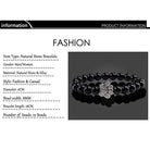 Lava stone pet bracelet featuring paw print design, suitable for men's casual fashion