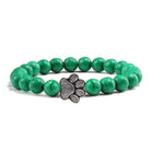 VacationGrabs lava stone pet bracelet with turquoise beads and a paw print charm for pet lovers