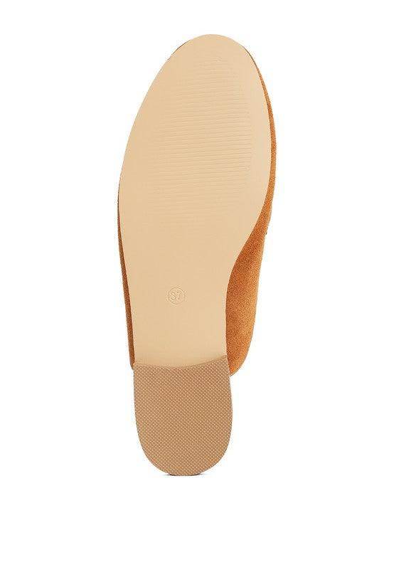 Lavinia Suede Leather Braided Detail Mules - VacationGrabs