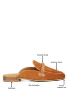 Lavinia Suede Leather Braided Detail Mules - VacationGrabs
