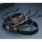 Stylish leather beaded bracelets for men including braided and tree of life designs