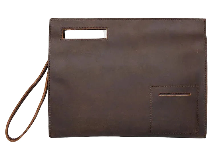 Brown leather briefcase for stylish business professionals